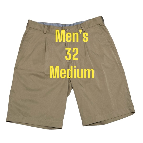 Men's Nike Performance 32 Medium Golf Shorts Khakis Chino Khaki Gripper Waist - Picture 2 of 9